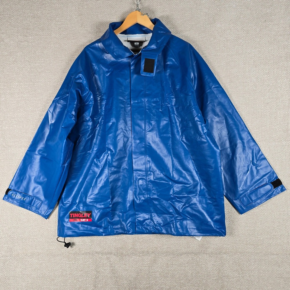 Tingley Eclipse FR CAT 2 Blue Rain Jacket Arc Resistant Nomex PVC Mens Large